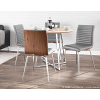 Lumisource DT-43COSMO2 WL Cosmo Contemporary/Glam Dining Table in Chrome and Walnut Wood Top